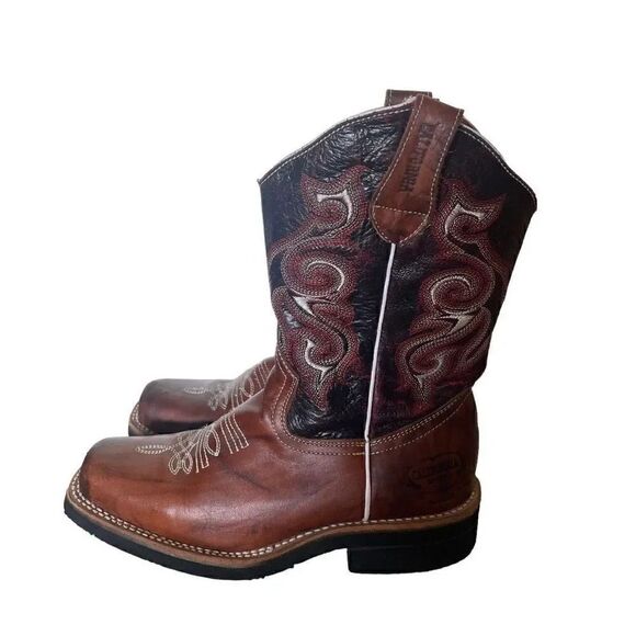 California Rodeo Western Leather Unisex Boots SZ 6.5 - Picture 1 of 13